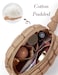 Yarnic Quilted Makeup Bag Puffy Cosmetic Bag Travel Toiletry Bag for Women Cute Makeup Bag Organizer Puffer Makeup Pouch S Caramel