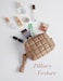 Yarnic Quilted Makeup Bag Puffy Cosmetic Bag Travel Toiletry Bag for Women Cute Makeup Bag Organizer Puffer Makeup Pouch S Caramel