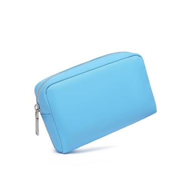 YONBEN Waterproof Makeup Bag Large Capacity Womens Classic Black Wash Bag Adjustable Partition Wash Bag Brush and Cosmetic Carrying Bag Sky Blue