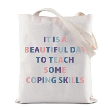 ZJXHPO Counselor Cosmetic Bag It Is Abeautiful Day To Teach Some Coping Skills Makeup Zipper Pouch Bag Counselor Inspire Gift Coping Skills tote bag
