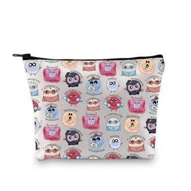 Zuo Bao Cute Hematology Cosmetic Bag Medical Technologist WBC Differential Gift Lymphocyte Gift Blood Cell Types LYMPHOCYTE