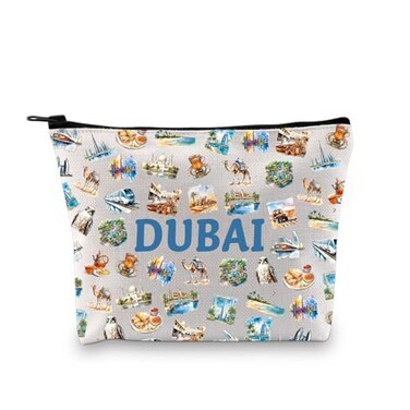 Zuo Bao Dubai Gift Dubai Lovers Gift Dubai Fan Makeup Bag Dubai Tourist Gift Dubai Landmark Dubai Theme Party DUBAI