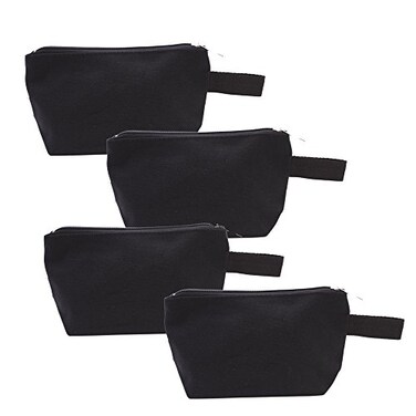 Augbunny 100 Cotton 16oz Heavy Duty Multipurpose Canvas Zipper Cosmetics Makeup Travel Toiletry Organizing Pouch 4pack