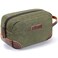 emissary Emissary Mens Leather and Canvas Travel Toiletry Dopp Kit Shaving Bag Dark Green