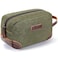 emissary Emissary Mens Leather and Canvas Travel Toiletry Dopp Kit Shaving Bag Dark Green