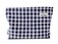 HAPPYHEIDI Navy Blue Gingham Cotton Makeup Bag Cosmetic Toiletry Travel Pouch Tote Purse Organizer Zipper Closure Canvas Lined
