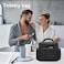 LEDAOU Toiletry Bag for Women Quilted Travel Makeup Bag Organizer with Double Deck Large Wideopen Cosmetic Make up Bag for Travel Essentials Black Puffy