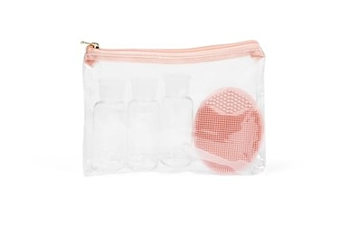 MIAMICA Miamica TSA Compliant 3oz Reusable Travel Bottles Includes 3 Flip Top Bottles with a Scrubber BPA Free