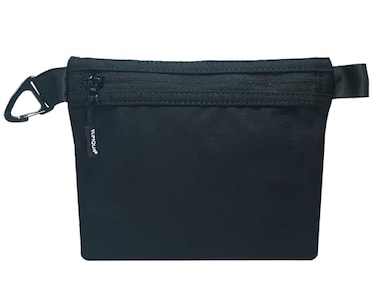 YUMQUA WaterResistant Zipper Pouch with Carabiner Clip Small Nylon Multipurpose Travel Digital Cosmetics Toiletry Bag Tool Storage Pouch Black