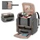 LUXJA Makeup Backpack with 3 Removable Cases and 1 Makeup Brush Bag Large Makeup Bag Cosmetic Bag with Multiple Storage Sections Patented Gray