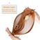 besharppin Mesh Cosmetic Bags 4pcs Nylon Makeup Pouches with Double Zippers for Home Office Purse Diaper Bag Light Chocolate Brown