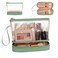 Ethereal Clear Makeup Bag Green TSA Approved Toiletry Bag with Brushes Compartment Small Travel Make up Bags for Women