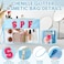 Hillban 2 Pcs Clear SPF Makeup Bag Chenille Letter Patch Sunscreen Bag Preppy Pouch Clear Cosmetic Toiletry Zipper Pouch Summer Beach Pool Sunscreen Purse