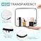Hoolerry 3 Pcs Clear Hard Zipper Case Hard Plastic Zipper Pouch Makeup Bag Portable Travel Organizer for Cosmetics Office Supplies Documents ToiletriesBlackL