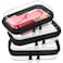 Hoolerry 3 Pcs Clear Hard Zipper Case Hard Plastic Zipper Pouch Makeup Bag Portable Travel Organizer for Cosmetics Office Supplies Documents ToiletriesBlackXs