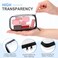 Hoolerry 3 Pcs Clear Hard Zipper Case Hard Plastic Zipper Pouch Makeup Bag Portable Travel Organizer for Cosmetics Office Supplies Documents ToiletriesBlackXs