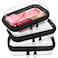 Hoolerry 3 Pcs Clear Hard Zipper Case Hard Plastic Zipper Pouch Makeup Bag Portable Travel Organizer for Cosmetics Office Supplies Documents ToiletriesBlackXs
