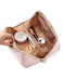 NISHEL Travel Makeup Bag for Women Fluffy Lightweight Open Flat Cosmetic Organizer with Multiple Functional Divider for Brush Independent Storage Handle for Easy Portability Pink