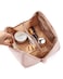 NISHEL Travel Makeup Bag for Women Fluffy Lightweight Open Flat Cosmetic Organizer with Multiple Functional Divider for Brush Independent Storage Handle for Easy Portability Pink