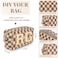 SOIDRAM Checkered Makeup Bag Preppy Cosmetic Bag Bulk Brown Makeup Pouch Personalize Travel Toiletry Bag Organizer Cute DIY Makeup Brushes Storage Bag for Women
