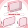 Weewooday 4 Pcs Mesh Makeup Bag Mesh Cosmetic Bag Travel Toiletry Pouch with Zipper Mini Makeup Cosmetic Purse for Daily AccessorySmall Large MediumPink