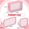 Weewooday 4 Pcs Mesh Makeup Bag Mesh Cosmetic Bag Travel Toiletry Pouch with Zipper Mini Makeup Cosmetic Purse for Daily AccessorySmall Large MediumPink