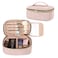Teamoy Travel Makeup Brush Case Professional Cosmetic Artist Organizer Case with Handle for Makeup Brushesup to 7inch and Essentials Small Misty RoseBAG ONLY
