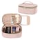 Teamoy Travel Makeup Brush Case Professional Cosmetic Artist Organizer Case with Handle for Makeup Brushesup to 7inch and Essentials Small Misty RoseBAG ONLY