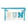 Y1tvei Preppy Patch SUN Varsity Letter Cosmetic Toiletry Bag Transparent PVC Zipper Makeup Bag Clutch Purse Portable Waterproof Travel Organizer Compliant Bag for Women Girls Teens Blue