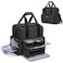 BAFASO 2 Layers Large Travel Makeup Bag with 3 Inner Removable Pouches Cosmetic Bag with Detachable Dividers Patented Black