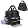BAFASO 2 Layers Large Travel Makeup Bag with 3 Inner Removable Pouches Cosmetic Bag with Detachable Dividers Patented Black