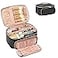OCHEAL Makeup Bag Multifunctional Make Up Bags with Zipper Pouch Large Compact Makeup Bag Organizer for Women Girls Cosmetics Toiletry Brushes Storage Makeup Case with Handle DividerBlack