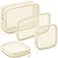 Weewooday 4 Pcs Mesh Makeup Bag Mesh Cosmetic Bag Travel Toiletry Pouch with Zipper Mini Makeup Cosmetic Purse for Daily AccessorySmall Large MediumBeige