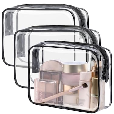 PACKISM TSA Approved Toiletry Bag Beige Bohemian Print Clear Cosmetic Bag Suitable for Gifts with Supporting Frame Perfect for Travel Essentials Thick No Smell