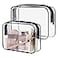 PACKISM TSA Approved Toiletry Bag 2 Pack 1 Medium TSA Quart CarryOn 1 Large for Checked Luggage Waterresistant Clear Makeup Bag Clear Travel Bags for Toiletries Active Black