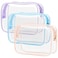 PACKISM TSA Approved Toiletry Bag 3 Medium Quart Size Clear Makeup Bag for Carry On Airport Security Compliant Clear Travel bag for Toiletries with Reinforced Seams Blue Purple Pink