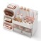 Booklov Makeup Organizer for Vanity Large Capacity Cosmetic Display Case with Clear Acrylic Drawer Countertop Beauty Storage Holder for Skincare Brush Eyeshadow Lipstick Counter Desk Crystal White