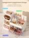 Booklov Makeup Organizer for Vanity Large Capacity Cosmetic Display Case with Clear Acrylic Drawer Countertop Beauty Storage Holder for Skincare Brush Eyeshadow Lipstick Counter Desk Crystal White