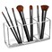 CACASO Clear Makeup Brush Organizer Premium Acrylic Makeup Brush Holder Organizer 3 Compartments Makeup Brush Display Holder Cosmetic Storage