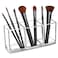 CACASO Clear Makeup Brush Organizer Premium Acrylic Makeup Brush Holder Organizer 3 Compartments Makeup Brush Display Holder Cosmetic Storage