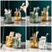 DASITON Makeup Brush holder Organizer plastic Square Cosmetic Brush Storage Holder Vintage Stripe Make Up Brush Cup Pen Pencil HolderAmber