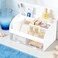 DIRZHX Makeup Organizer with 2 Drawers Cosmetic Storage for Dresser Vanity and Bathroom CountertopMake up organization and Skincare Storage with Beauty Brush Holder Cosmetic Display Case White