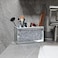 SWTHONY Silver Makeup Brush Holder Organizer Bling 3 Slot Crushed Diamond Crystal Mirrored Cosmetic Brushes Storage Eyeliners Eyebrow Pencil Display Case