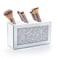 SWTHONY Silver Makeup Brush Holder Organizer Bling 3 Slot Crushed Diamond Crystal Mirrored Cosmetic Brushes Storage Eyeliners Eyebrow Pencil Display Case