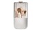 EACHY Makeup Brush Holder with Lid 360 Rotating Vanity Organizer for Brushes Dustproof Cosmetic Display Case 7 Compartments Waterproof Plastic White