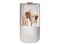 EACHY Makeup Brush Holder with Lid 360 Rotating Vanity Organizer for Brushes Dustproof Cosmetic Display Case 7 Compartments Waterproof Plastic White