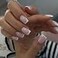 CTTHNBD Medium Press on Nails Square White French Tip Fake Nails Cute Glossy Full Cover Stick on False Nails for Women 24 Pcs