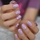 EchiQ Fantasy Nails Series Pink Purle Short Chrome Holographic Press On Nails Square Natural Shape Charming Manicure Tips 24