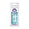 imPRESS KISS No Glue Pedi PressOn Nails Design Last Flowers Medium Blue Short Size Squoval Shape Includes 24 Nails Prep Pad Instructions Sheet 1 Manicure Stick 1 Mini File