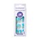 imPRESS KISS No Glue Pedi PressOn Nails Design Last Flowers Medium Blue Short Size Squoval Shape Includes 24 Nails Prep Pad Instructions Sheet 1 Manicure Stick 1 Mini File